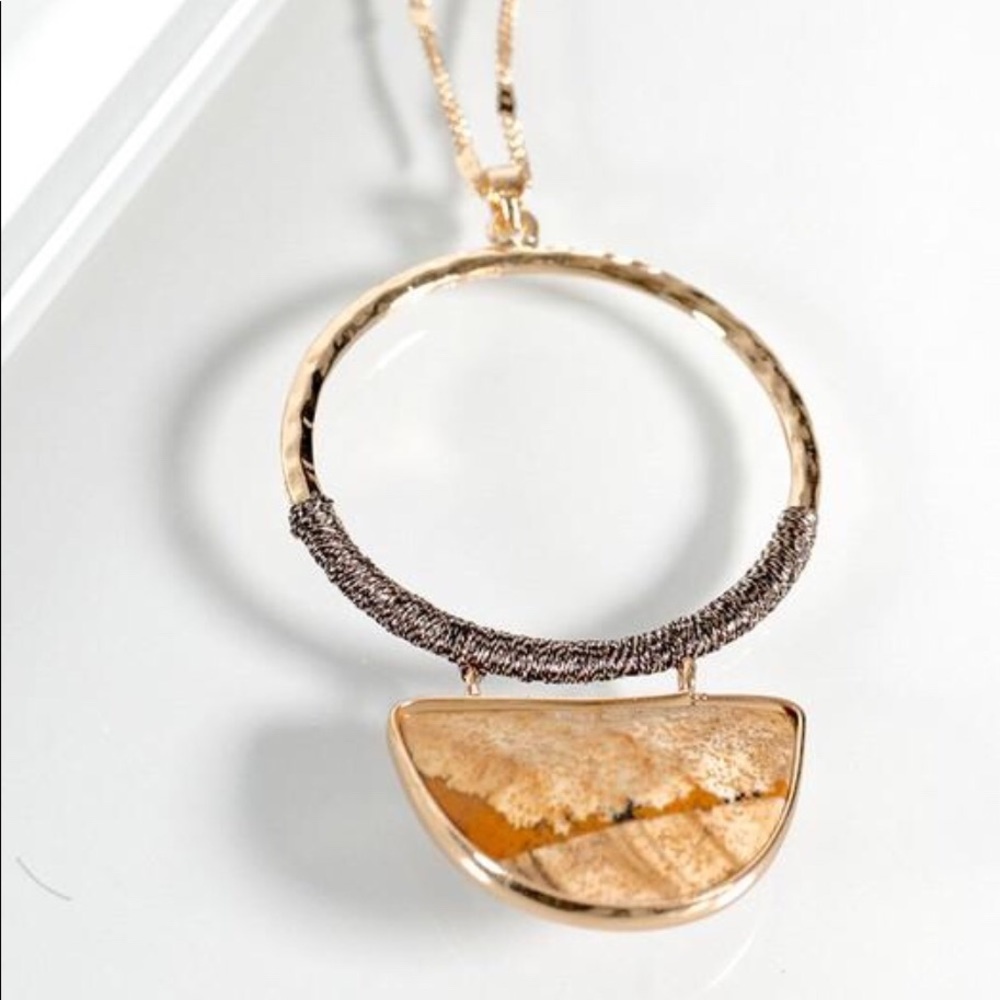 Azores Long Necklace- Picture Jasper